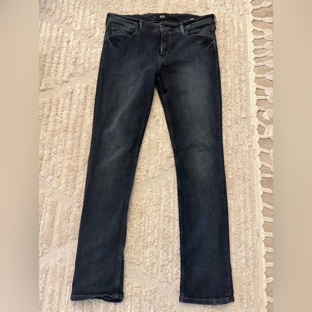 Paige Lennox Slim Jeans Dark Wash Grey/Blue Men’s Size 34